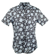 Michael Kors Men's Slim Fit Button Front Short Sleeve Shirt